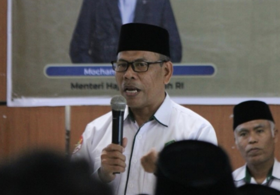 Foto: Kepala Kemenag KSB saat membuka kegiatan manasik calon jemaah haji KSB (kemenag KSB)