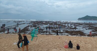 Foto: Maysrakat Padati Tradisi Bau Nyale di Pantai Sekongkang. (Media KSB)