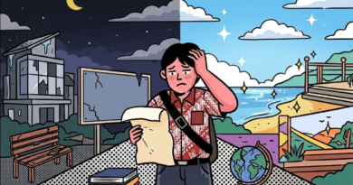 Foto: Ilustrasi "Menagih Janji “PESONA KSB”: Catatan Kritis dari sudut Pandang Pelajar" (Nano Banana-Media KSB)