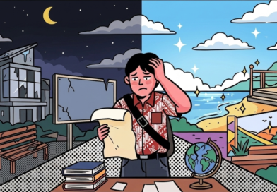 Foto: Ilustrasi "Menagih Janji “PESONA KSB”: Catatan Kritis dari sudut Pandang Pelajar" (Nano Banana-Media KSB)