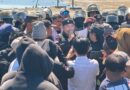Foto: Pembacaan orasi oleh salah seorang demonstran saat aksi akbar PPS (dok. Media KSB)