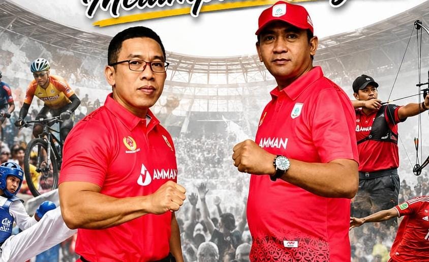 Foto: Ketua KONI KSB, Andi Laweng (kanan). Sekjen KONI KSB, Mars Anugerainsyah (kiri)
