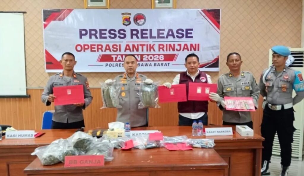Foto: Konferensi pers Operasi rinjani 2026, Polres KSB.