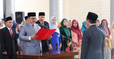 Foto: Pengambilan sumpah jabatan Pejabat Manajerial lingkup pemerintah KSB. (dok. BKPSDM KSB)