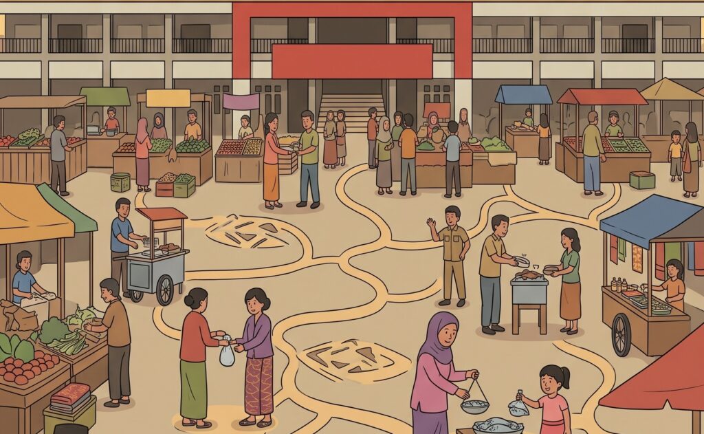 Foto: Ilustrasi Pasar Seketeng Sumbawa (AI llustration by Media KSB)