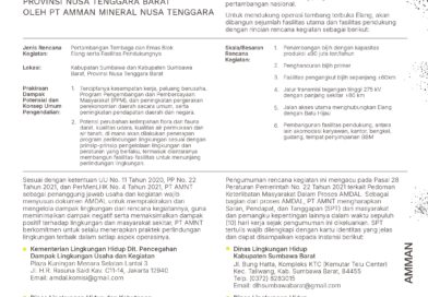 PENGUMUMAN PENYUSUNAN STUDI AMDAL PT AMMAN MINERAL NUSA TENGGARA